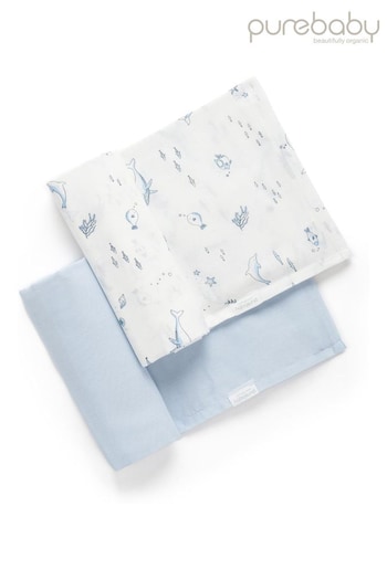 Purebaby Cotton Muslin Wraps 2 Pack (AK5082) | £22