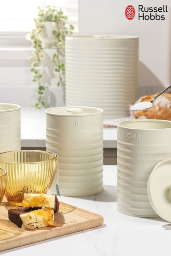 Russell Hobbs 4 Piece Cream Ribbed Countertop Set (AK5712) | £30