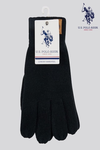 U.S. Polo Assn Black Classic Knit Gloves (AK5933) | £25