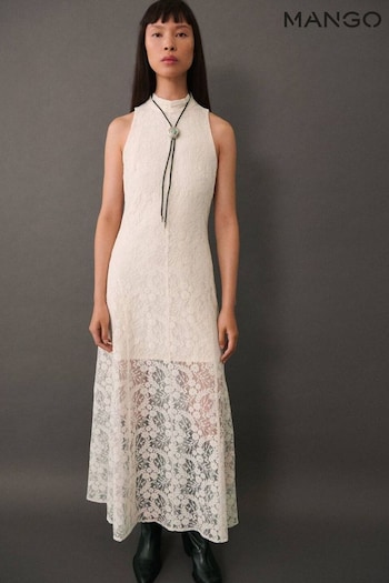 Mango Cream Lace Detail Gown (AK6135) | £60