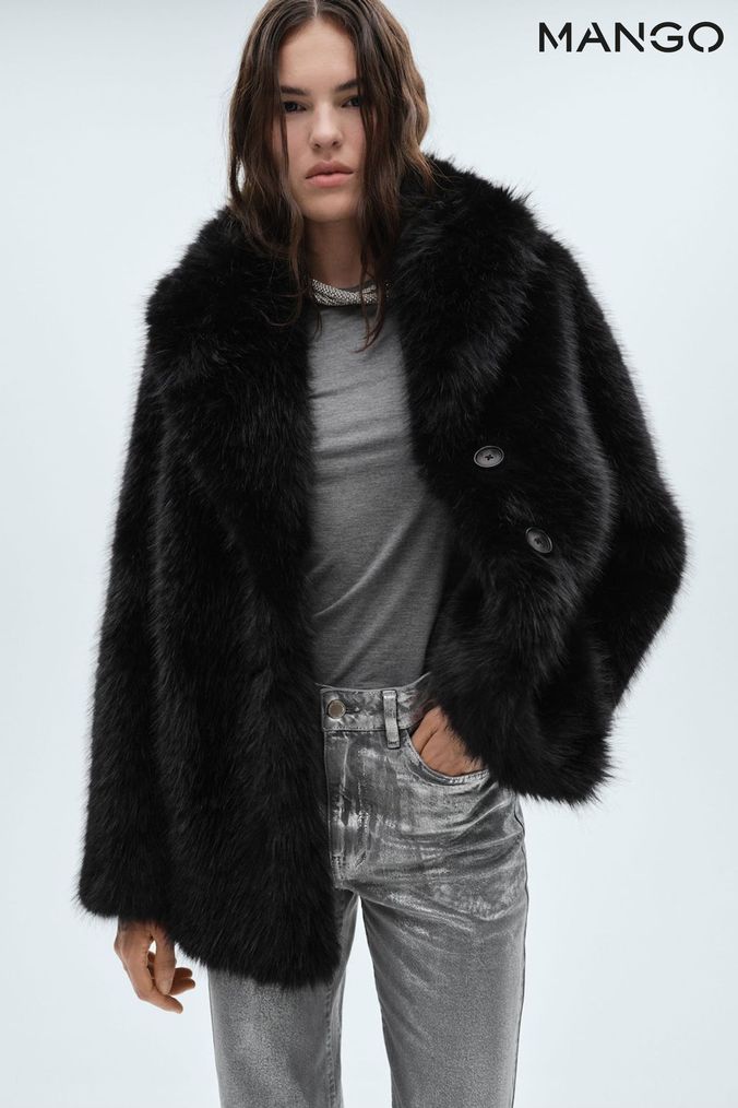 Mango faux fur jacket online