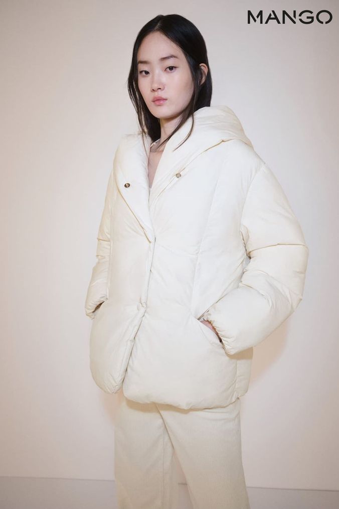 Womens cream puffer coat on sale