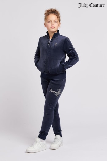 Juicy Couture Blue Girls Diamante Hoodie & Slim Tracksuit Set (AK6262) | £120 - £144