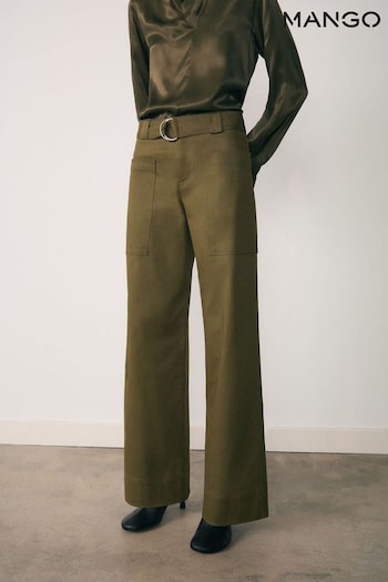 Mango Khaki Utility Smart Trousers (AK6299) | £80