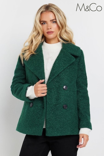 M&Co Green Petite Pea Jacket (AK6349) | £65