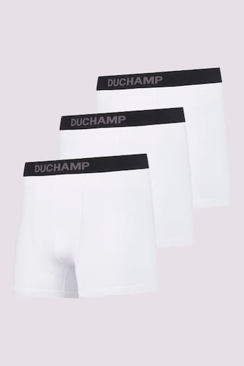 Duchamp White Duchamp Luxury Cotton Boxer White Briefs 3 Pack (AK6472) | £39