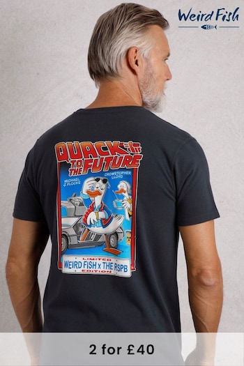 Weird Fish Blue Weird Fish Quack To The Future Heritage Wash Artist 100% Cotton T-Shirt (AK6606) | £28