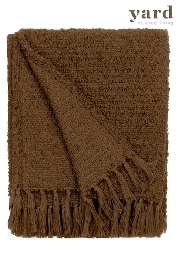 Yard Cocoa Candar Woven Fringed Throw (AK6649) | £24