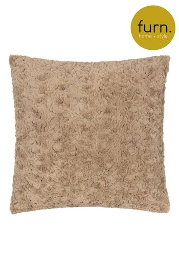 furn. Natural Megeve Mottled Faux Fur Cushion (AK6667) | £26