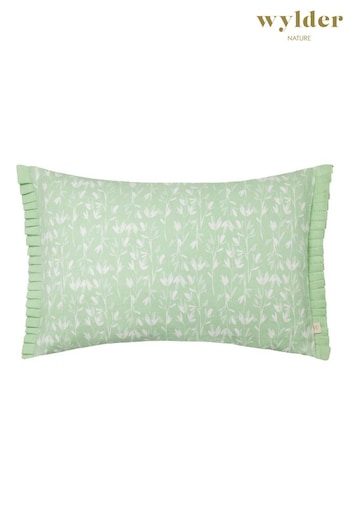 Wylder Nature Sage Belle Floral Print 100% Cotton Frilled Cushion (AK6681) | £18