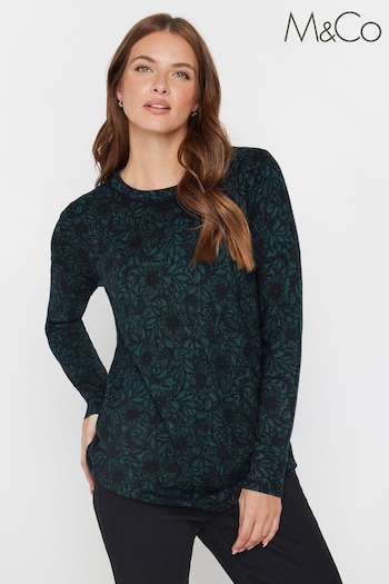 M&Co Blue Lace Print Tunic Jumper (AK6819) | £34