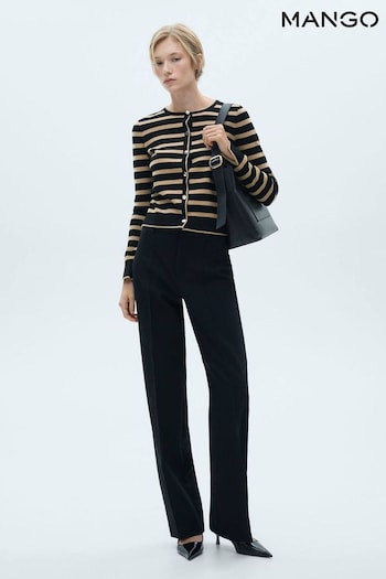 Mango Black Stripe Button Cardigan (AK6856) | £0