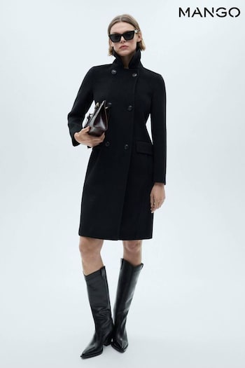 Mango Black Mid Length Tailored Coat (AK6870) | £110