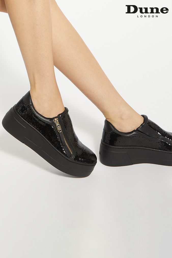 Dune black trainers womens sale