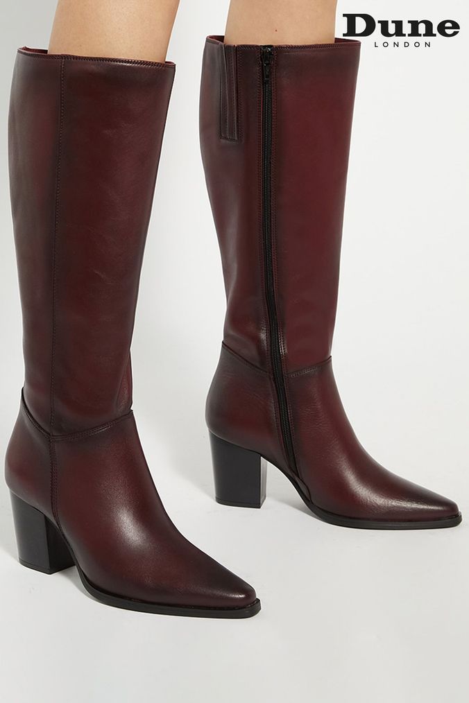 Red long boots uk shop