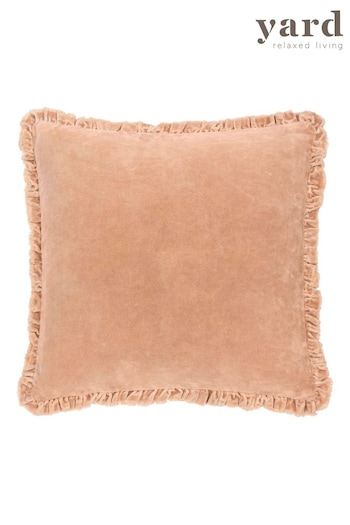 Yard Cashew Bertie Washed 100% Cotton Velvet Cushion (AK6957) | £0