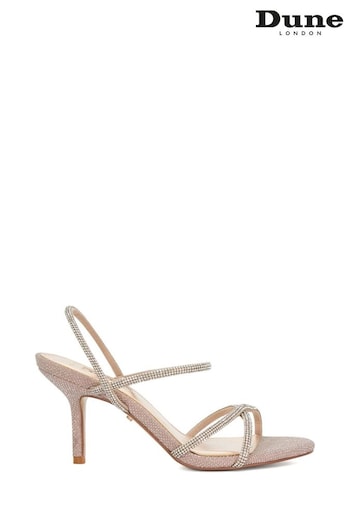 Dune London Gold Wide Fit Momentum Embellished Strap High Heel Sandals (AK7323) | £100