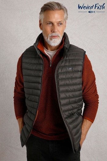 Weird Fish Grey Langtree Lightweight Showerproof Padded Gilet (AK7781) | £60