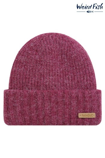 Weird Fish Pink Neve Double Rib Beanie Hat (AK7793) | £22