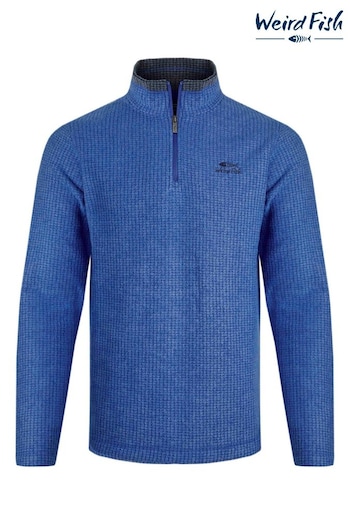 Weird Fish Blue Weird Fish Newark Eco 1/4 Zip Grid Fleece (AK7821) | £55