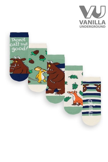 Vanilla Underground Green Kids Gruffalo Socks 5 Pack (AK7961) | £14