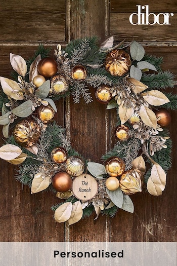 Personalised Metallic Magic Bauble Wreath by Dibor (AK8168) | £48