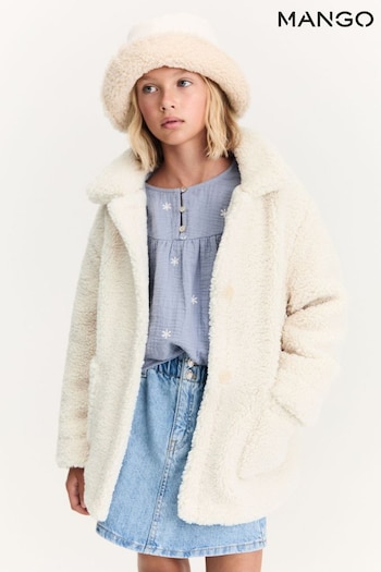 Mango Cream Faux Shearling Coat (AK8280) | £43