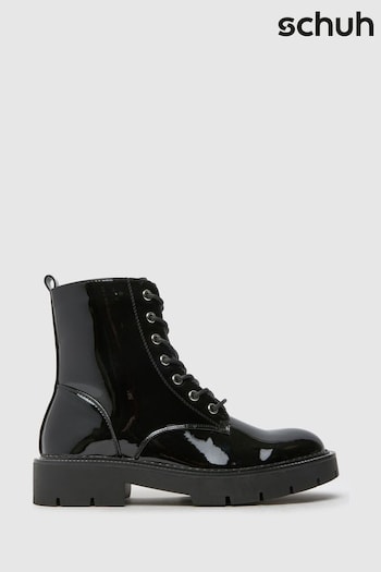 Schuh Birdy Hardwear Lace-Up Black Boots (AK8471) | £48