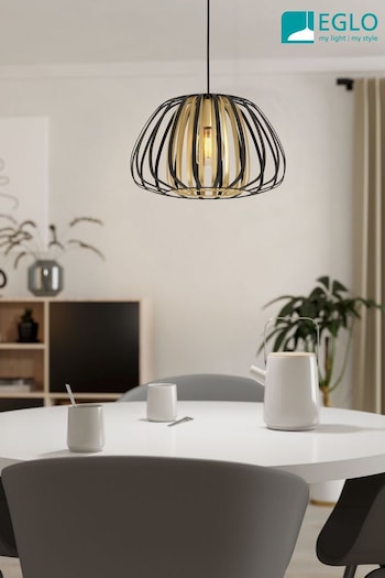 Eglo Black Encinitos Modern Caged Style Pendant Ceiling Light (AK8934) | £78