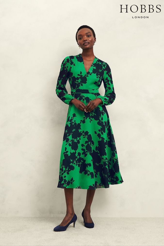 Hobbs green velvet dress shop