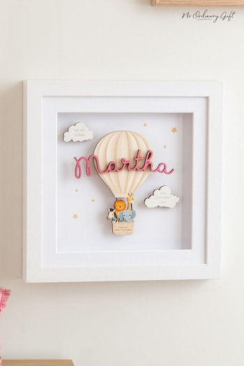 Hot Air Balloon Keepsake Print with Cut-Out Name by No Ordinary Gift (AK9009) | £45