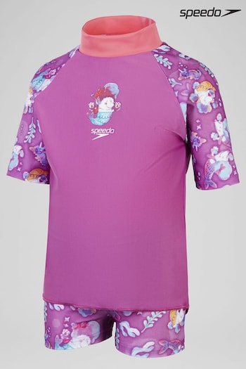 Speedo Pink Digital Short Sleeve Rash Top Set (AK9413) | £32