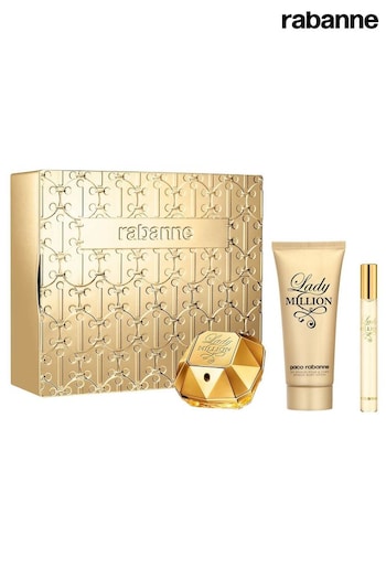 Rabanne Lady Million Eau de Parfum 50ml Sensual Body Lotion 75ml And Travel Spray 10ml Gift Set (AK9534) | £86