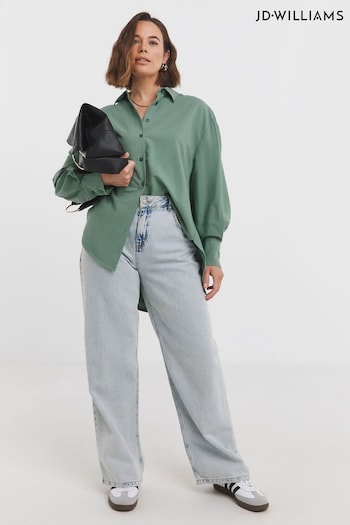 JD Williams Green Oversized Cacoon Shirt (AK9639) | £32