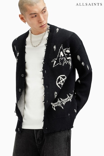 AllSaints Black Koto 100% Organic Cotton Cardigan (AK9812) | £169