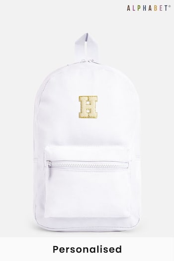 Alphabet Kids Personalised White Backpack (AK9855) | £17