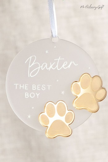 Hanging Christmas Decoration with Metallic Paw Prints by No Ordinary Gift (AL0018) | £16