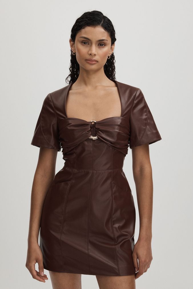 Next faux leather dress best sale