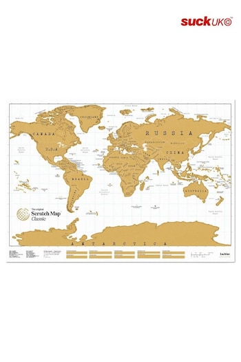 Suck UK Gold Large Classic Scratch Map (AL0566) | £25