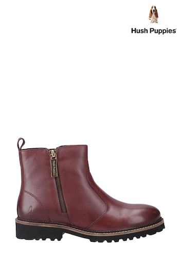 Hush Puppies Red Grace Zip Boots (AL0644) | £105