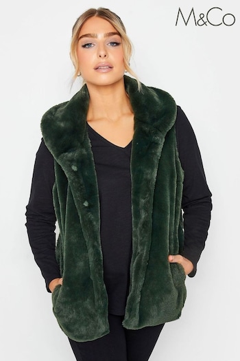 M&Co Green Faux Fur Gilet (AL0962) | £50