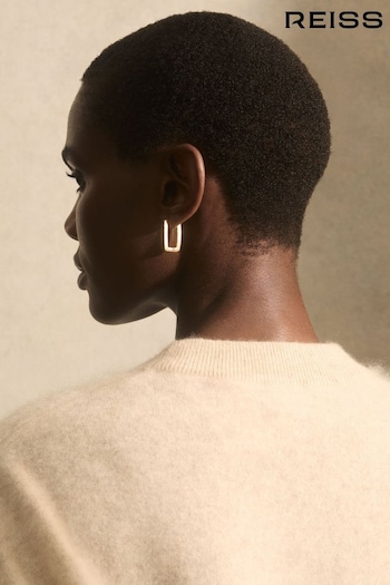 Reiss Gold Tone Grace Geometric Hoop Earrings (AL1149) | £48