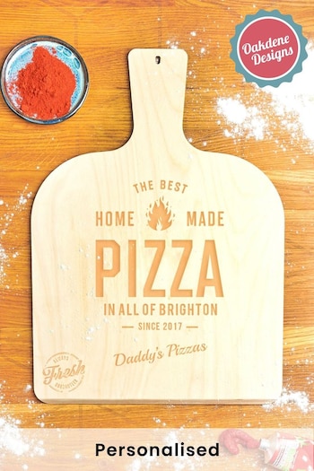 Personalised Wooden Pizza Peel/Paddle by Oakdene (AL1219) | £27