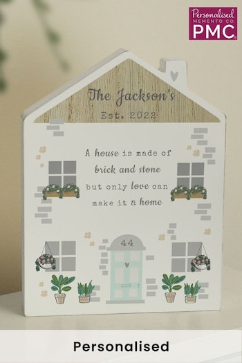 Personalised Love Makes A Home Wooden House Ornament by PMC (AL1286) | £14