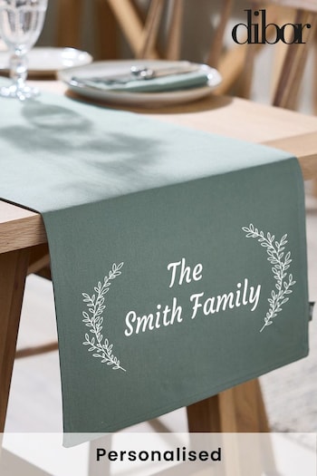 Personalised Botanical 100% Cotton Table Runner by Dibor (AL1404) | £25