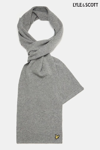 Lyle & Scott Grey Racked Rib Scarf (AL2080) | £45