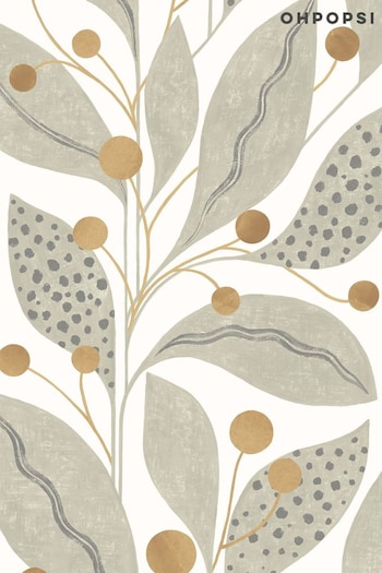 Ohpopsi Bone and Tan Berry Dot A4 Wallpaper Sample (AL2275) | £1