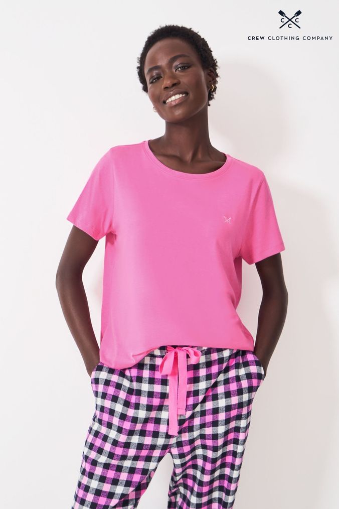 Buy Women s Pyjamas Pink Check Tartan Nightwear Online Next UK