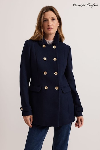 Phase Eight Blue Aurelie Wool Peacoat (AL2741) | £199