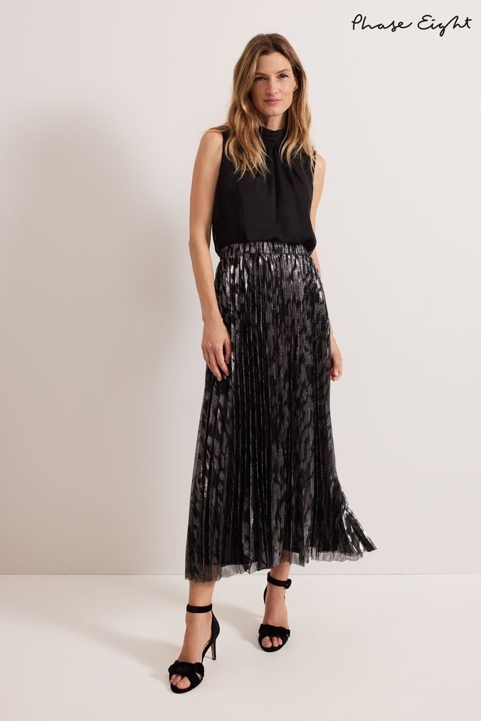 Long metallic skirt uk shop
